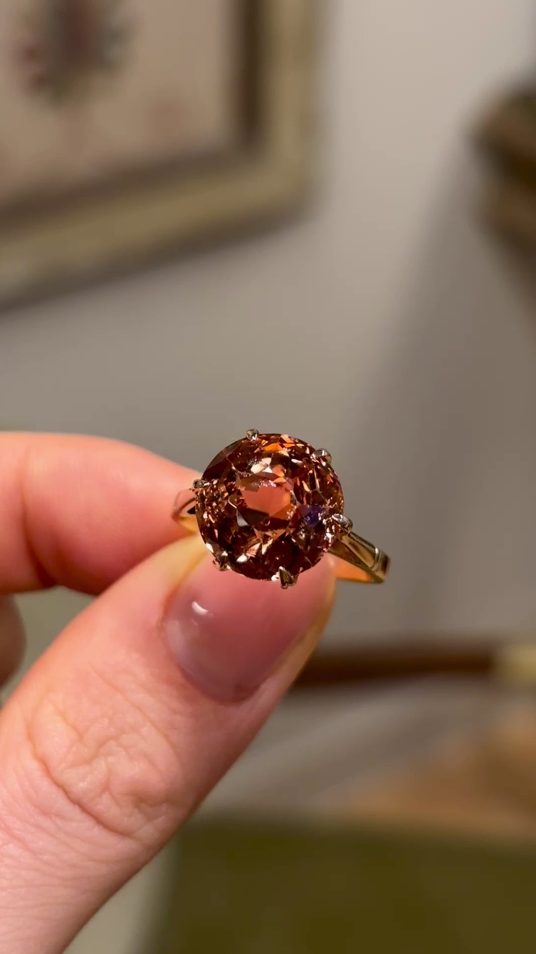 Vintage, 1930s tourmaline cocktail ring