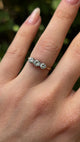 Antique, Edwardian three-stone diamond ring, 18ct yellow gold & platinum