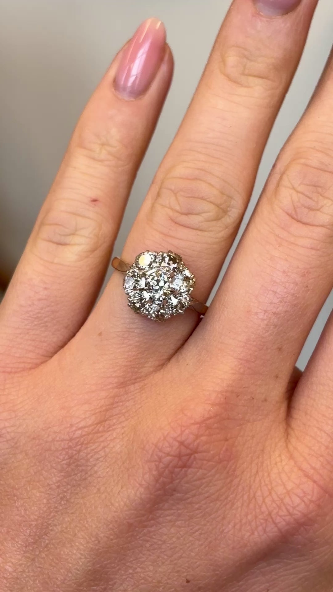 Antique, Edwardian brown diamond cluster ring