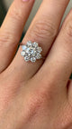 1955-Vintage, 1980s diamond cluster ring- worn on hand