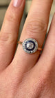 Vintage, Art Deco sapphire & diamond target cluster ring