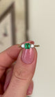 Antique, Edwardian emerald & diamond three-stone ring