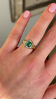 Antique, Edwardian emerald & diamond cluster ring