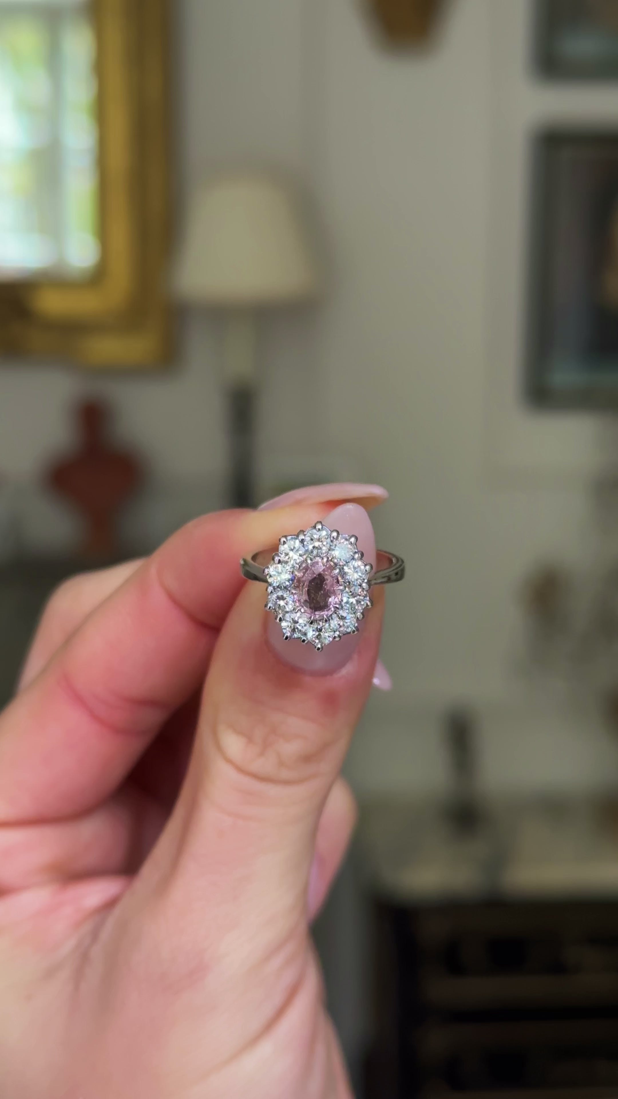 Vintage pink sale diamond engagement rings