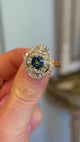 Vintage, sapphire and diamond cocktail cluster ring