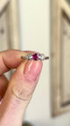 Vintage, 1930s ruby & diamond three-stone ring