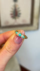 Antique, Edwardian turquoise & diamond five-stone ring