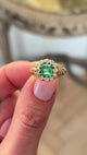 Antique, Edwardian emerald & diamond cluster ring