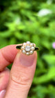 Antique, Edwardian diamond and pearl cluster ring, 18ct yellow gold