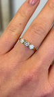 Vintage, 1980s three-stone diamond ring