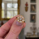 Antique old-cut diamond surrounded by pearls, 18ct yellow gold