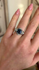 Vintage, Art Deco blue cobalt spinel & diamond ring