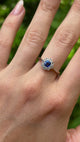 Antique, Edwardian sapphire and diamond cluster ring, 18ct yellow gold and platinum