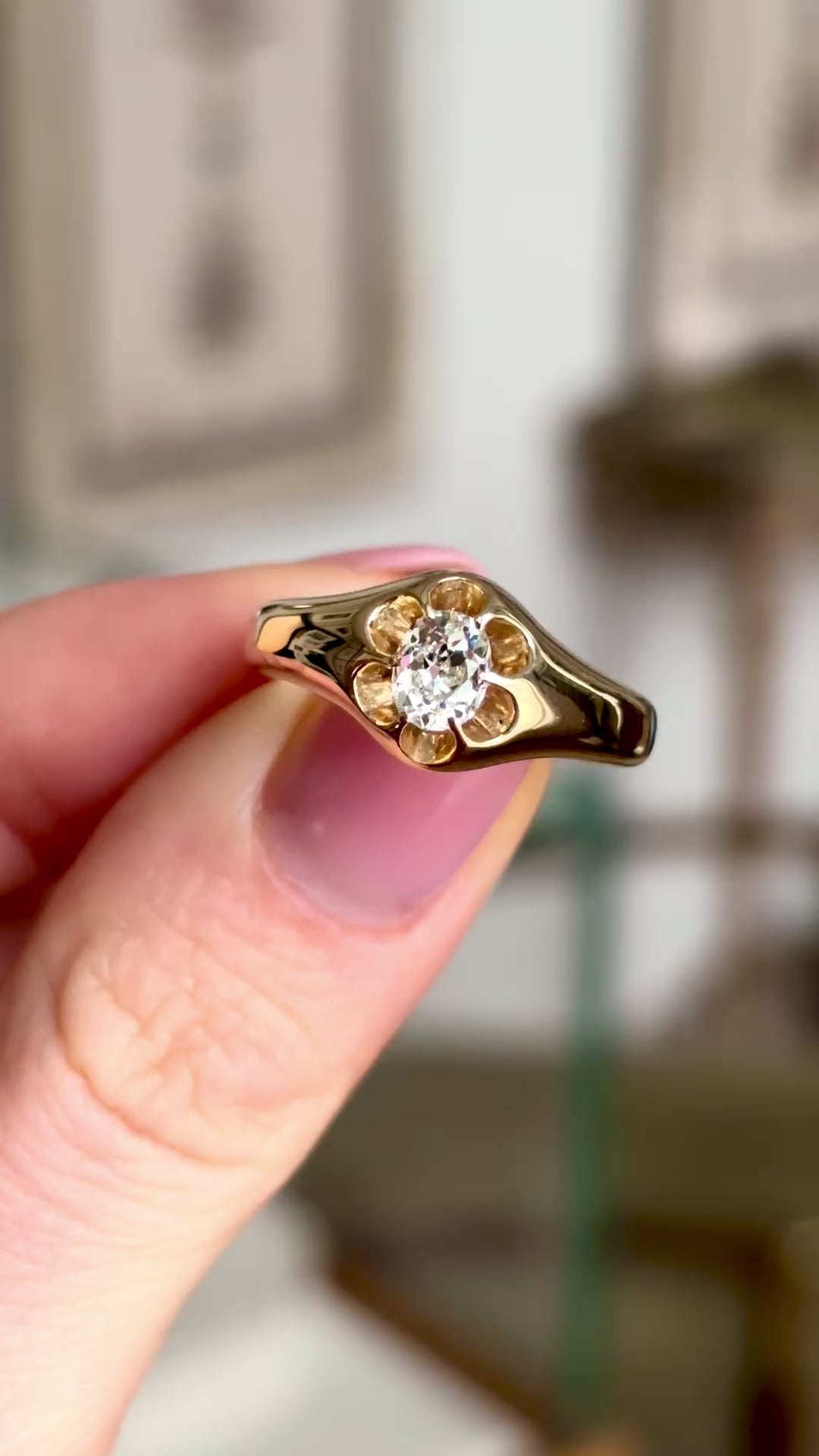 Antique, Victorian solitaire diamond ring