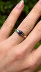 Vintage, sapphire & diamond engagement ring, 18ct yellow gold