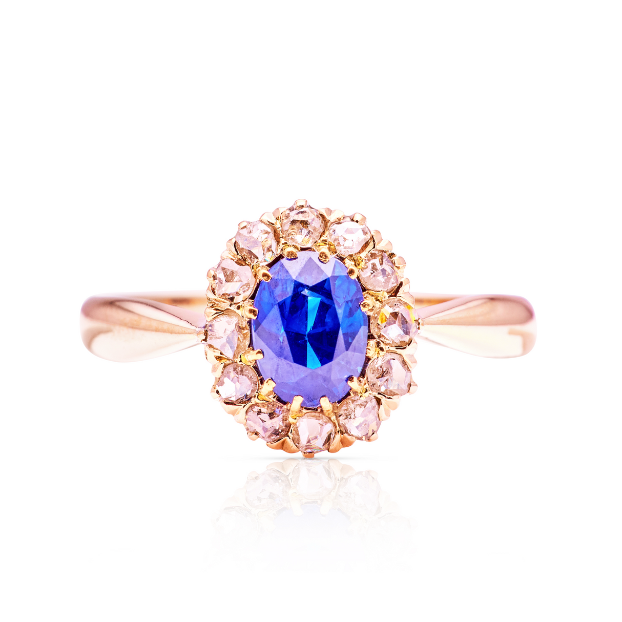 Antique, French sapphire & diamond cluster ring