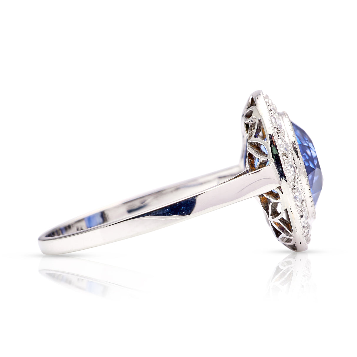 Vintage, Art Deco sapphire and diamond cluster ring