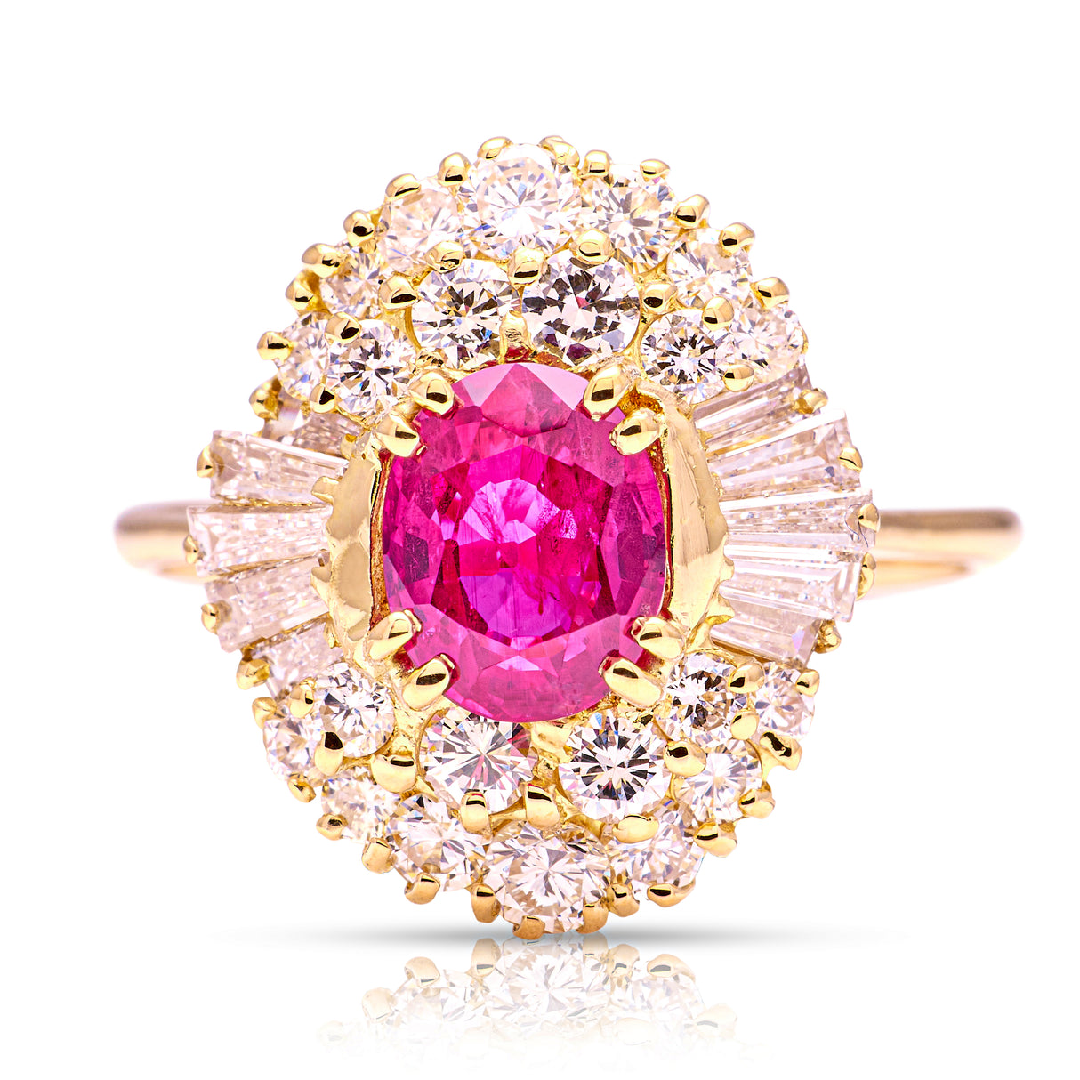 Vintage, 1950s ruby & diamond ring