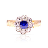 Vintage, Art Deco sapphire & diamond cluster ring