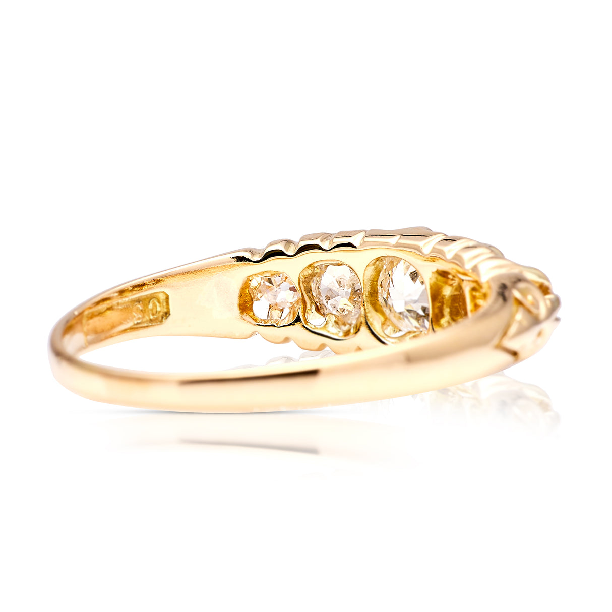 Antique, Edwardian five-stone diamond ring, 18ct yellow gold