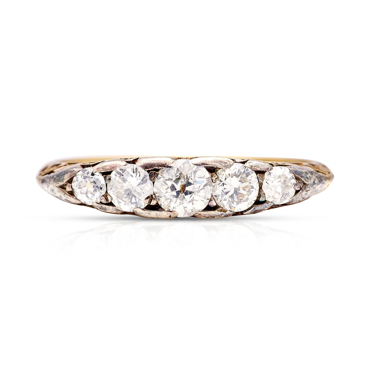 Antique, Edwardian five-stone diamond ring