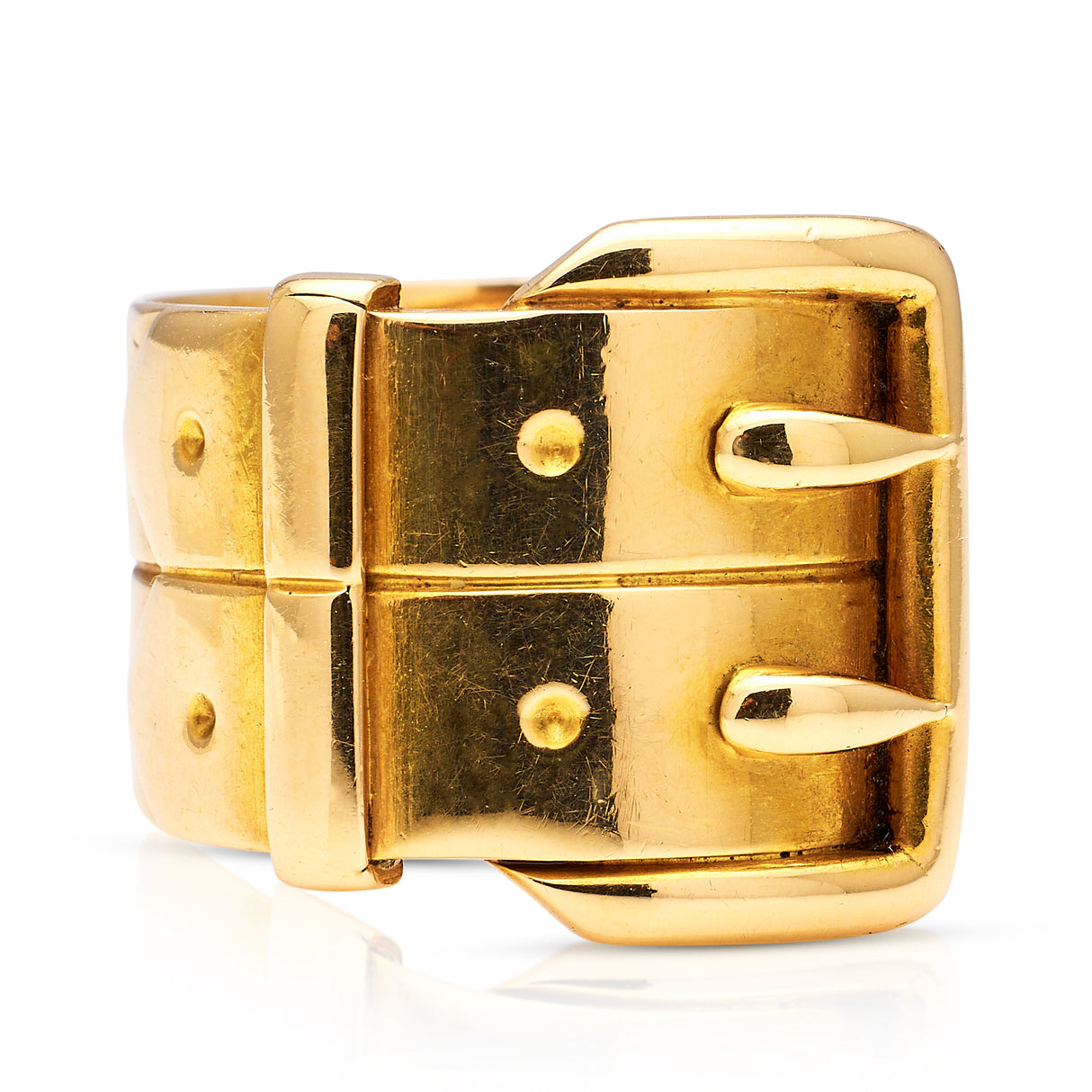 Men's Women's Belt Buckle Band Ring in 9ct Yellow Gold