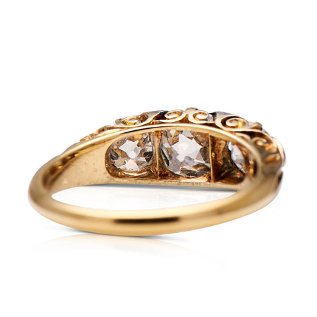 Victorian, 18ct Gold, Diamond Three Stone Ring