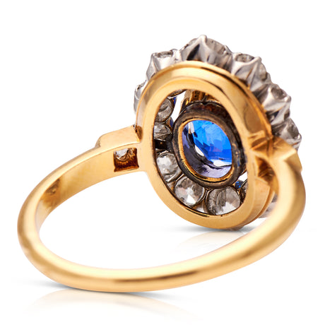 Edwardian, 18ct Gold, Platinum, Sapphire and Diamond Ring