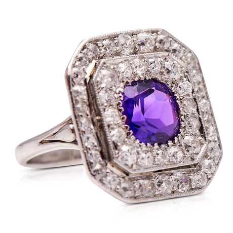 Amethyst Antique Engagement Rings  Amethyst Engagement Rings  Diamond Engagement Rings  Antique Rings  Antique Ring Boutique  Vintage Engagement Rings  Antique Engagement Rings  Antique Jewellery company  Vintage Jewellery