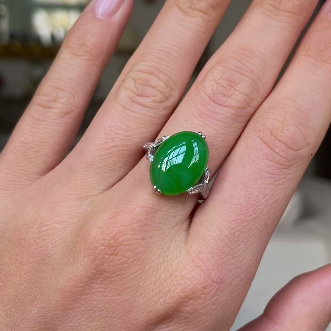 Ring hot sale jade stone