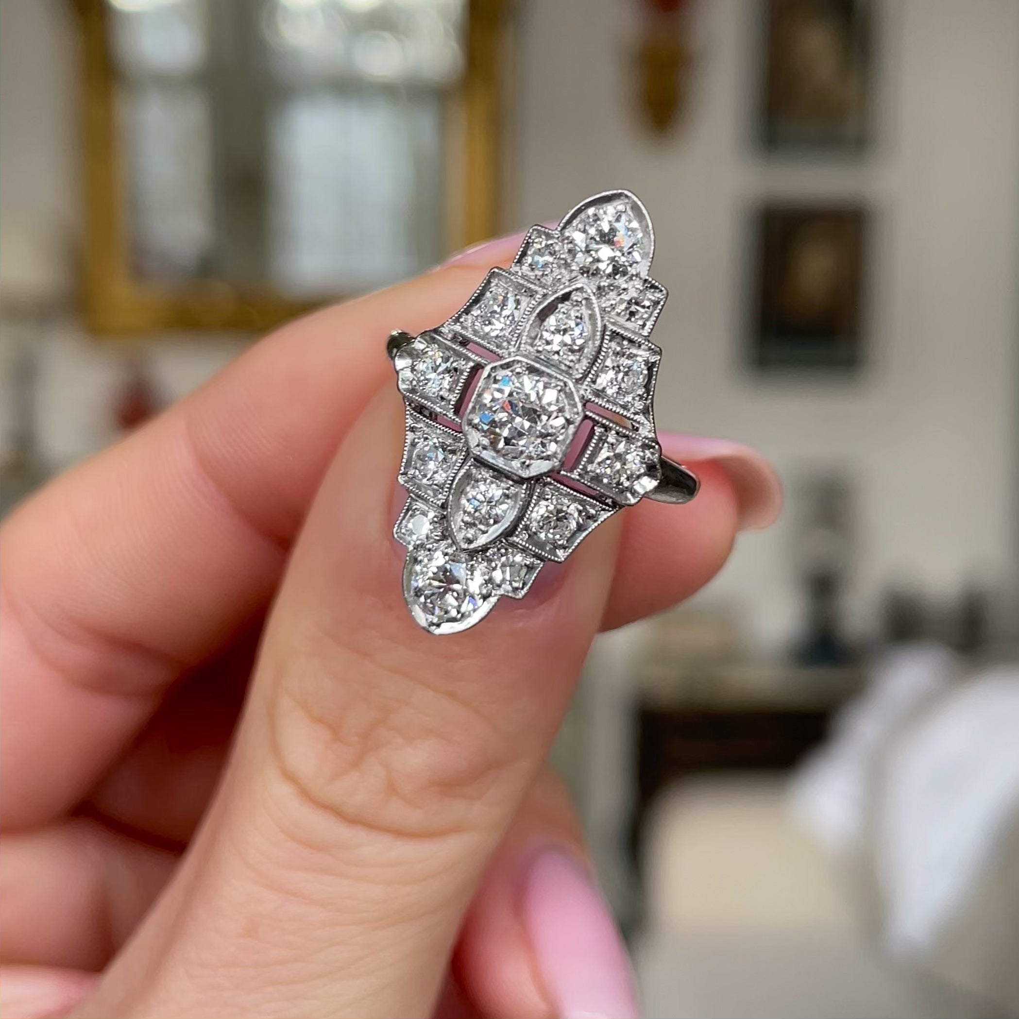 Vintage platinum on sale diamond ring