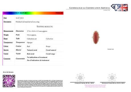 Victorian, French, 14ct Gold, Natural 'Oxblood' Coral Cocktail Ring, in Original Box | Antique Rings | Antique Ring Boutique | Vintage Engagement Rings 
