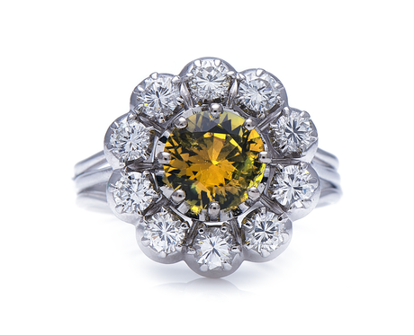 Platinum-Chrysoberyl-Diamond-Cluster-Ring