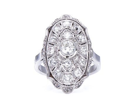 Antique-Edwardian-German-White-Gold-Platinum-Diamond-Cluster-Ring