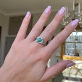 Art Deco, platinum, emerald and diamond ring