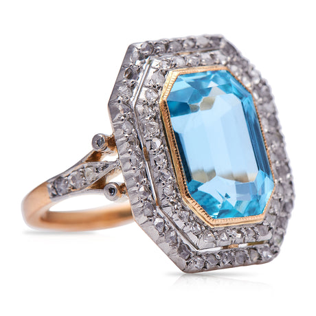 Antique Engagement Rings | Antique Ring Boutique | Vintage Engagement Rings | Antique Engagement Rings | Antique Jewellery company | Vintage Jewellery  Belle Époque, French, Aquamarine and Diamond Ring