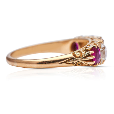 Antique Engagement Rings | Antique Ring Boutique | Vintage Engagement Rings | Antique Engagement Rings | Antique Jewellery company | Vintage Jewellery Victorian, 18ct Gold, Ruby and Diamond Ring