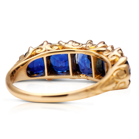 Victorian, 18ct Gold, Sapphire and Diamond Five Stone Ring Antique Engagement Rings | Vintage Engagement Rings Antique Rings | Antique Engagement Rings | Vintage Engagement Rings | Antique Jewellery 