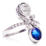 Antique_Sapphire_Engagement_Rings Art Nouveau, Platinum, Sapphire and Diamond Ring