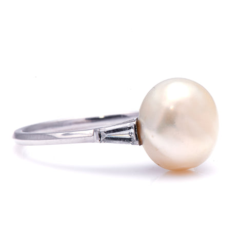 Art Deco Pearl and Diamond Ring