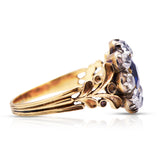 Georgian-15-Carat-Gold-Silver-Sapphire-Diamond-Ring-Antique-Vintage