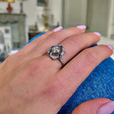Vintage, platinum, diamond and sapphire ring